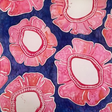 Arte têxtil intitulada "Flowers palatine" por Valentina Pushkareva, Obras de arte originais, Tecido