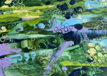 Schilderij getiteld "Summer time, abstra…" door Valentina Pushkareva, Origineel Kunstwerk, Acryl