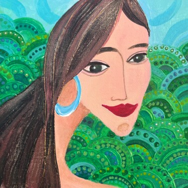 Pintura intitulada "Summer girl" por Valentina Pushkareva, Obras de arte originais, Acrílico