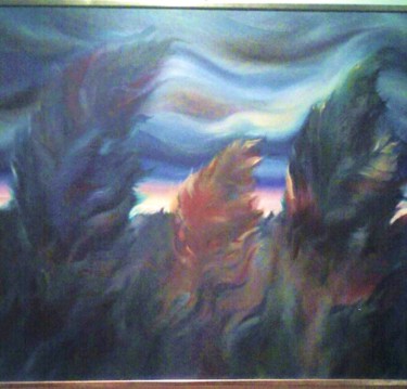 Painting titled "Alberi al vento" by Valentina Quiri, Original Artwork, Acrylic