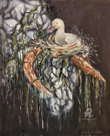 Painting titled "Время" by Valentina Reymer, Original Artwork, Oil