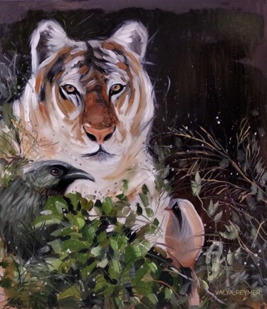 Painting titled "Tiger" by Valentina Reymer, Original Artwork, Oil