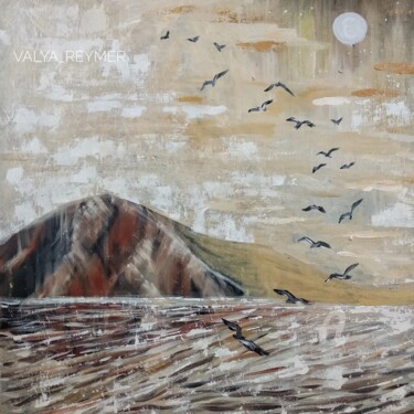 Ζωγραφική με τίτλο "Wind and birds" από Valentina Reymer, Αυθεντικά έργα τέχνης, Λάδι