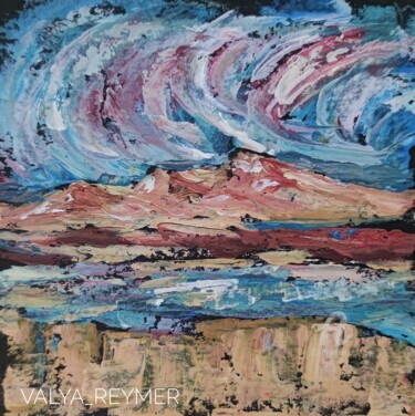 Painting titled "Mountain wind" by Valentina Reymer, Original Artwork, Oil