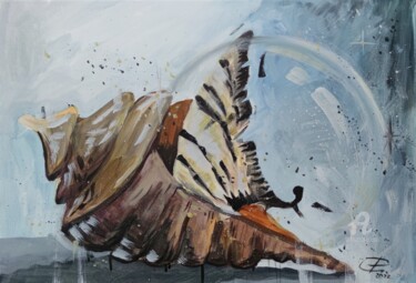 Painting titled "Shell, butterfly, o…" by Valentina Reymer, Original Artwork, Acrylic