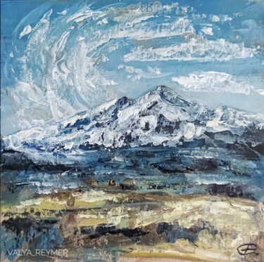 Painting titled "Mountain landscape…" by Valentina Reymer, Original Artwork, Oil