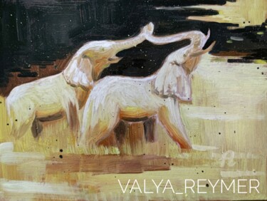 Картина под названием "Follow me. Yellow e…" - Valentina Reymer, Подлинное произведение искусства, Масло