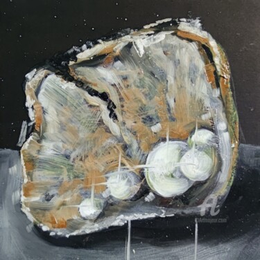Malerei mit dem Titel "Pearls" von Valentina Reymer, Original-Kunstwerk, Öl
