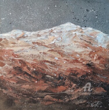 Painting titled "mountain view" by Valentina Reymer, Original Artwork, Oil