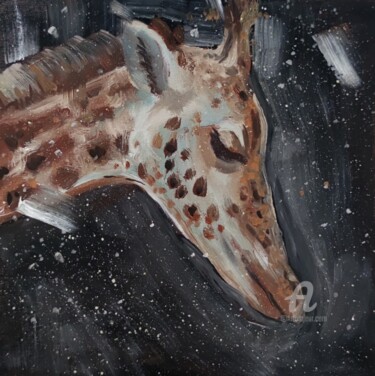 Картина под названием "Giraffe in a dream…" - Valentina Reymer, Подлинное произведение искусства, Масло