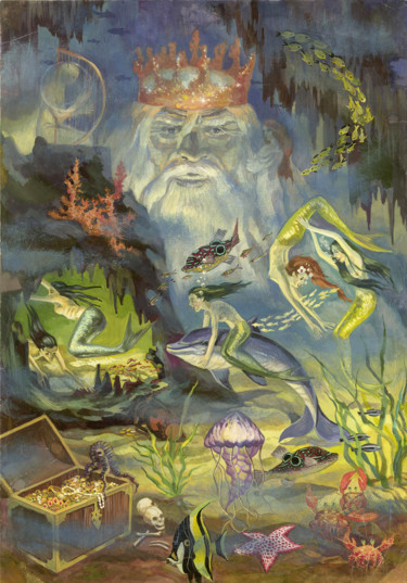 Картина под названием "The Little Mermaid" - Valentina Rybakova, Подлинное произведение искусства, Гуашь