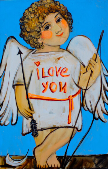 Картина под названием "Я тебя люблю!" - Valentina Samoilik-Artyushenko, Подлинное произведение искусства, Масло Установлен н…