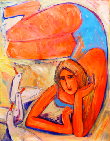 Malerei mit dem Titel "Солнечный день, рел…" von Valentina Samoilik-Artyushenko, Original-Kunstwerk, Öl Auf Keilrahmen aus H…