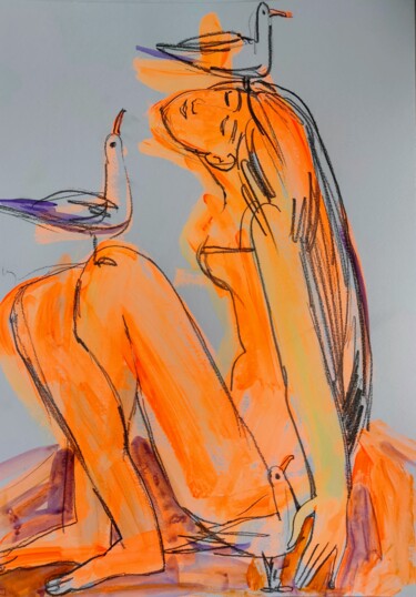 Картина под названием "Солнечное настроени…" - Valentina Samoilik-Artyushenko, Подлинное произведение искусства, Акрил