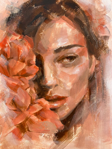 Pintura intitulada "Her look" por Valentina Shatokhina, Obras de arte originais, Óleo