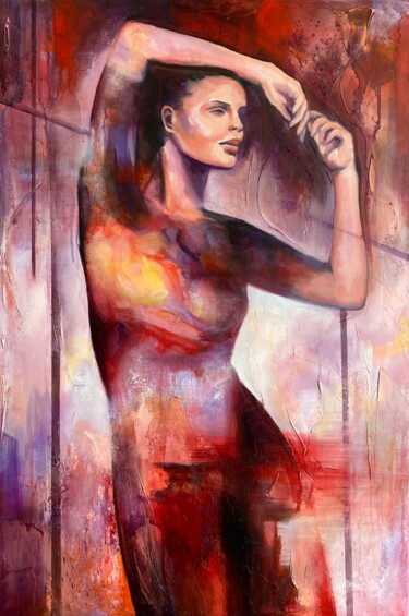 Painting titled "Passion" by Valentina Shatokhina, Original Artwork, Acrylic Mounted on Wood Stretcher frame