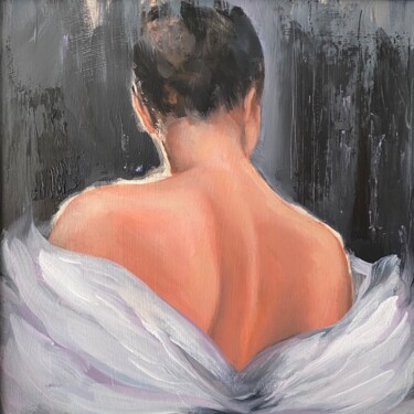 Painting titled "Women back" by Valentina Shatokhina, Original Artwork, Oil Mounted on Wood Panel