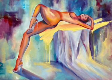 Painting titled "In dreams -  living…" by Valentina Shatokhina, Original Artwork, Oil Mounted on Wood Stretcher frame