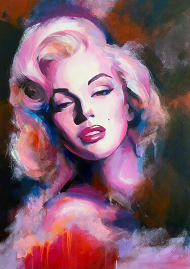 Pintura titulada "Marylin Monroe" por Valentina Shatokhina, Obra de arte original, Acrílico Montado en Bastidor de camilla d…
