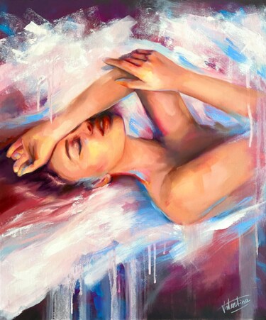 Painting titled "Pleasure in the sen…" by Valentina Shatokhina, Original Artwork, Oil Mounted on Wood Stretcher frame