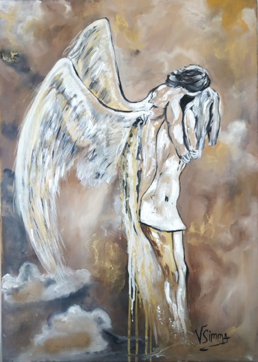 Painting titled "Твой ангел" by Valentina Simma, Original Artwork, Acrylic