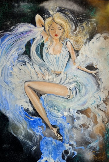 Картина под названием "В подводном мире" - Валентина Симма, Подлинное произведение искусства, Масло