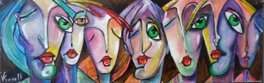 Painting titled "Лица друзей" by Valentina Simma, Original Artwork, Acrylic