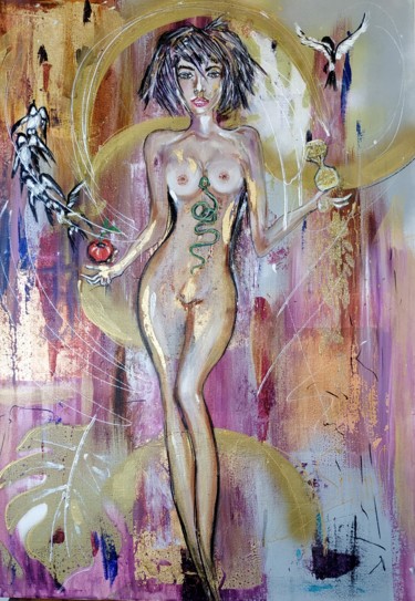Картина под названием "Искушение" - Валентина Симма, Подлинное произведение искусства, Масло