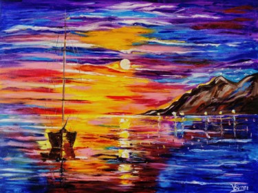 Pittura intitolato "В тихой гавани" da Valentina Simma, Opera d'arte originale, Olio