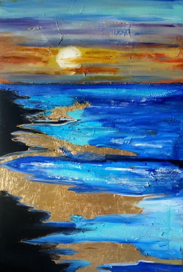 Картина под названием "Осенний бриз." - Валентина Симма, Подлинное произведение искусства, Масло