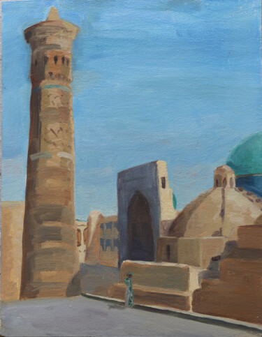 Peinture intitulée "Kalyan minaret" par Valentina Timchenko, Œuvre d'art originale, Huile Monté sur Châssis en bois
