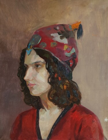 Картина под названием "Uzbek woman" - Valentina Timchenko, Подлинное произведение искусства, Масло Установлен на Деревянная…