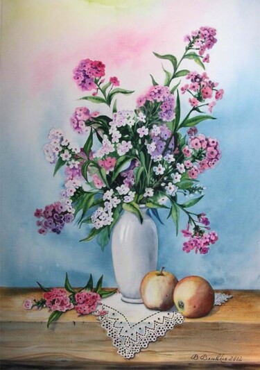 Картина под названием "Букет флоксов" - Valentina Valevskaya, Подлинное произведение искусства, Масло