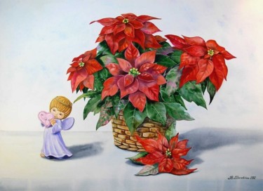 Malerei mit dem Titel "Christmas ornament" von Valentina Valevskaya, Original-Kunstwerk, Öl