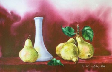 Painting titled "Pears 2" by Valentina Valevskaya, Original Artwork, Oil