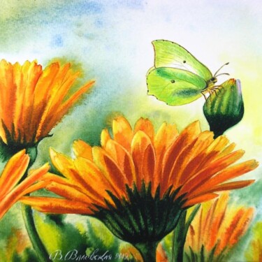 Peinture intitulée "Butterfly limonnitsa" par Valentina Valevskaya, Œuvre d'art originale, Huile