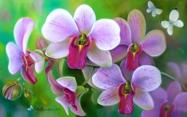 Картина под названием "Beautiful orchids.…" - Valentina Valevskaya, Подлинное произведение искусства