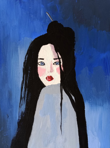 Painting titled "Geisha" by Valentina Ginevra Ceraso, Original Artwork, Acrylic