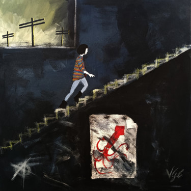Peinture intitulée "The Girl: part II" par Valentina Ginevra Ceraso, Œuvre d'art originale, Acrylique