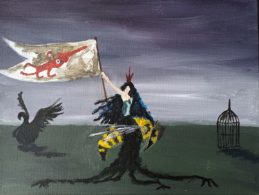 Malerei mit dem Titel "Queen of Rudimental…" von Valentina Ginevra Ceraso, Original-Kunstwerk, Acryl