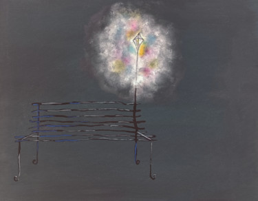 Картина под названием "The Bench and the S…" - Valentina Ginevra Ceraso, Подлинное произведение искусства, Акрил