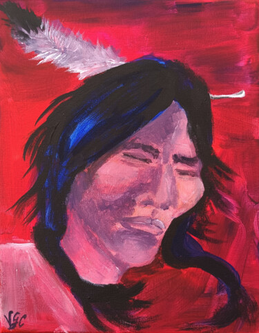 Картина под названием "Native: North Ameri…" - Valentina Ginevra Ceraso, Подлинное произведение искусства, Акрил