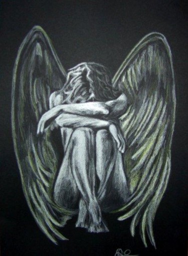 Disegno intitolato "Angel" da Valentina Margio, Opera d'arte originale