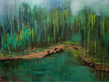 Painting titled "Forest monologue" by Valentina Reina, Original Artwork, Oil