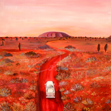 Malarstwo zatytułowany „Direction Uluru” autorstwa Valentine Costes Art, Oryginalna praca, Akryl