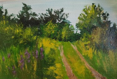 Pintura intitulada "Forest path" por Valentine Rayer, Obras de arte originais, Acrílico