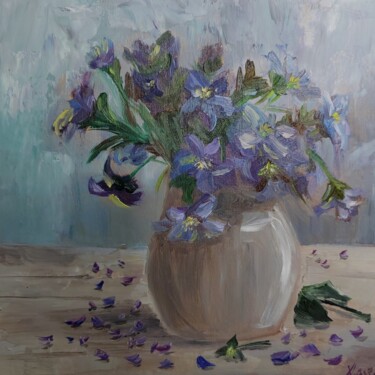 Schilderij getiteld "Bouquet of wild flo…" door Valentine Rayer, Origineel Kunstwerk, Olie