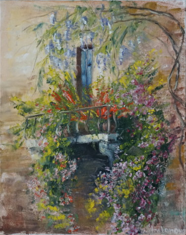 Peinture intitulée "Floral terrace" par Valentinka Nsr, Œuvre d'art originale, Huile