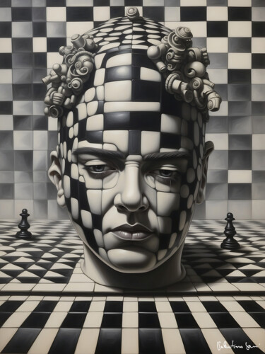 Artes digitais intitulada "Chessmind" por Valentino Sani, Obras de arte originais, Imagem gerada por IA