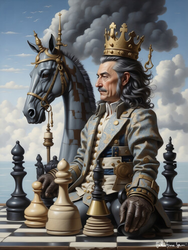 Artes digitais intitulada "The chess king" por Valentino Sani, Obras de arte originais, Pintura digital